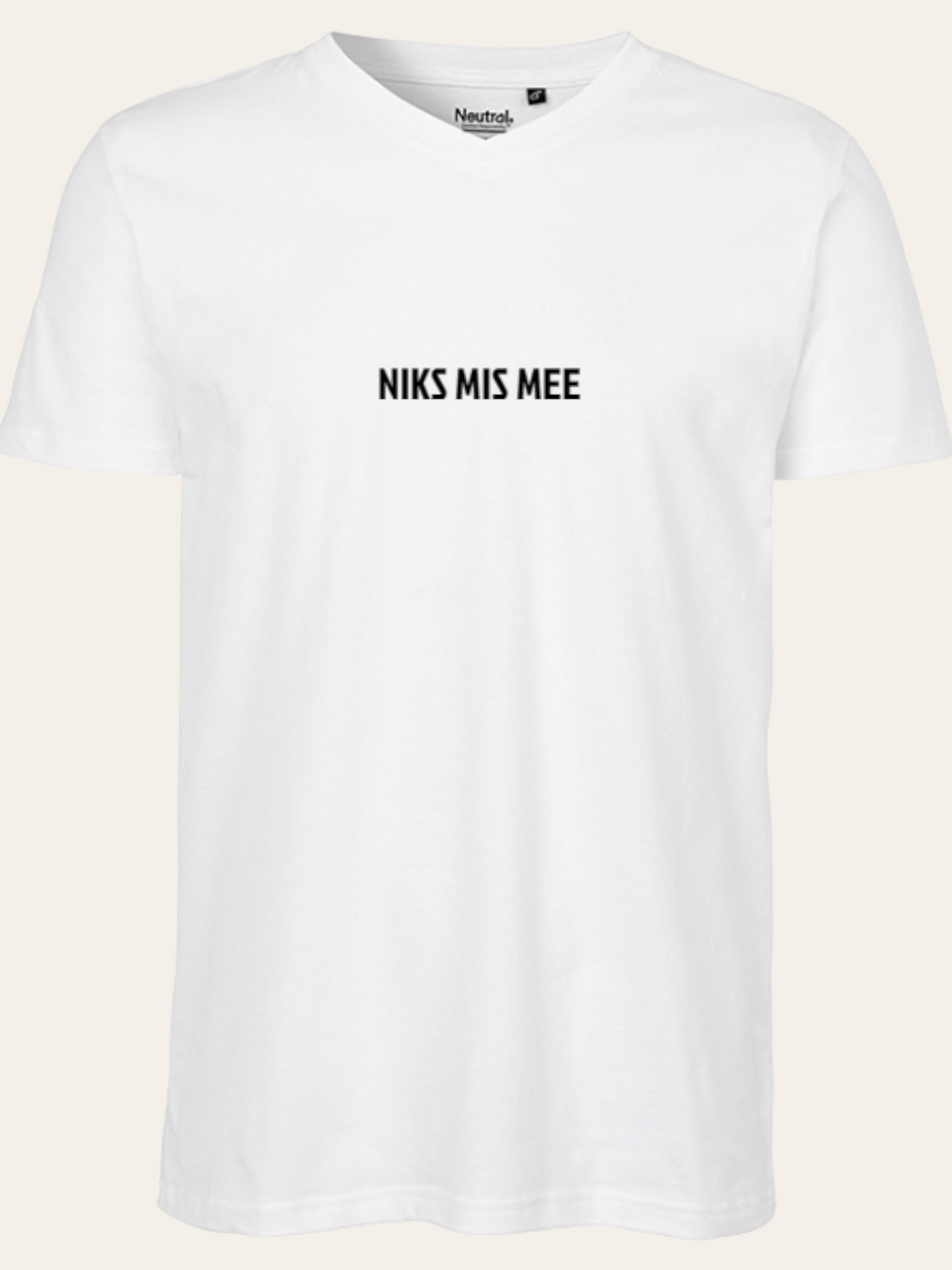 T-shirt bedrukt NIKS MIS MEE