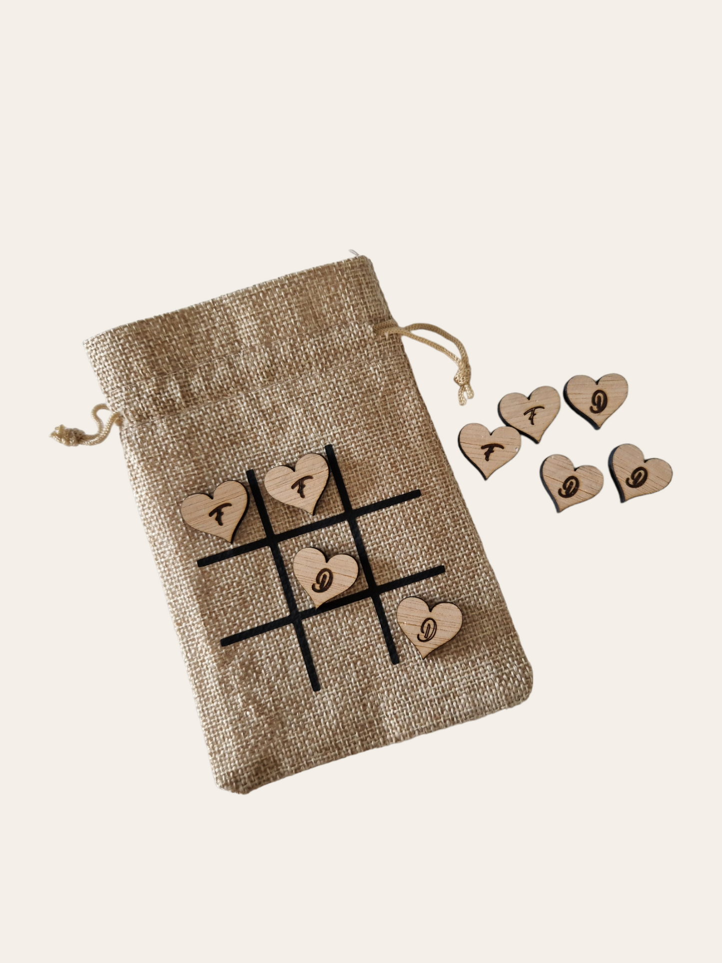 Jute zakje tic tac toe